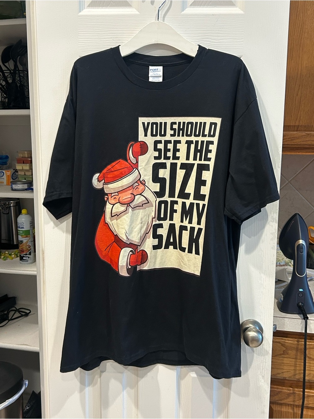 Funny Santa Black Holiday T-Shirt - xxl